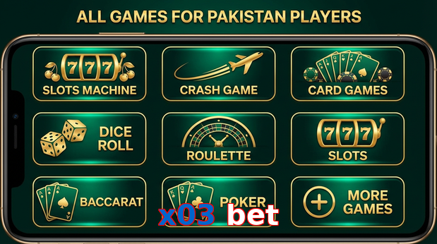 Main screen of X03 Bet games page for PK players